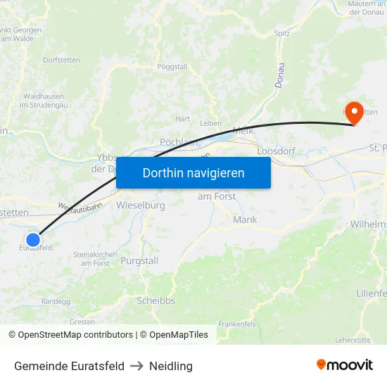 Gemeinde Euratsfeld to Neidling map