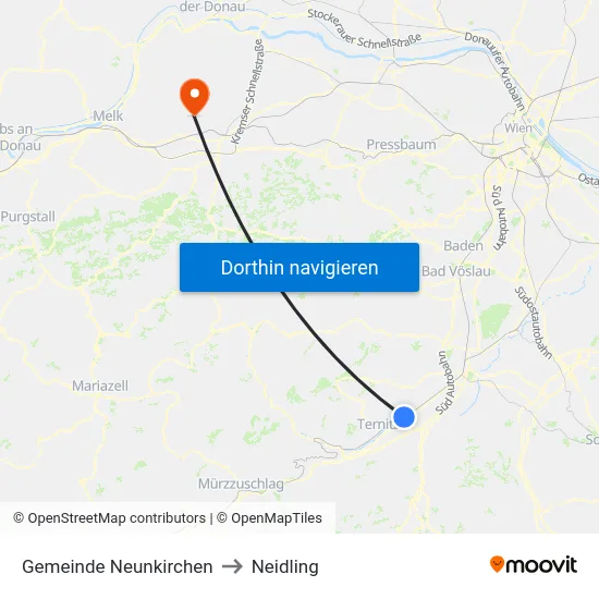 Gemeinde Neunkirchen to Neidling map