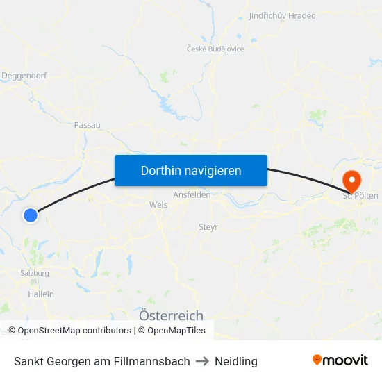 Sankt Georgen am Fillmannsbach to Neidling map