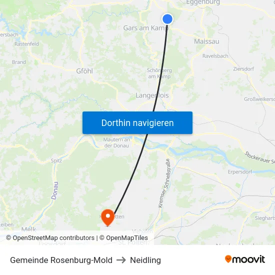 Gemeinde Rosenburg-Mold to Neidling map
