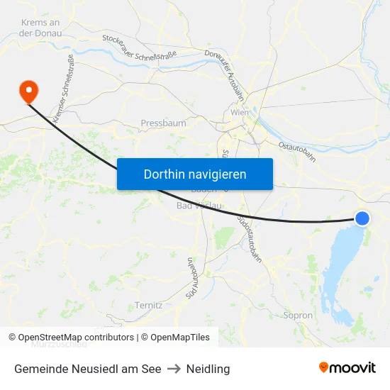 Gemeinde Neusiedl am See to Neidling map