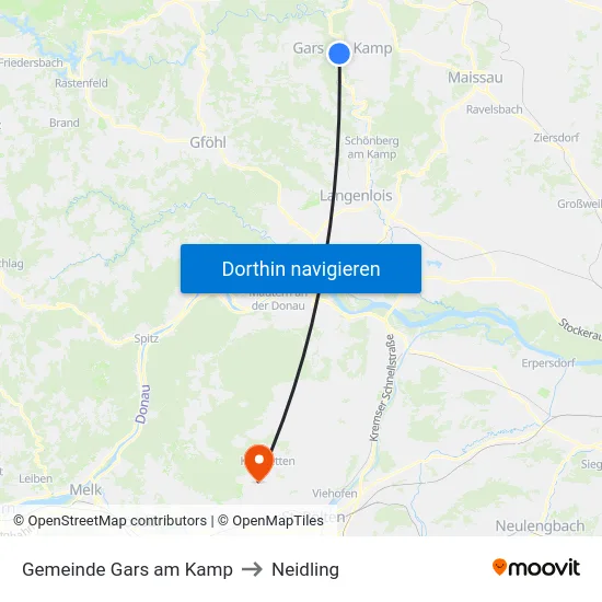 Gemeinde Gars am Kamp to Neidling map