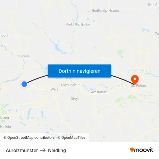 Aurolzmünster to Neidling map