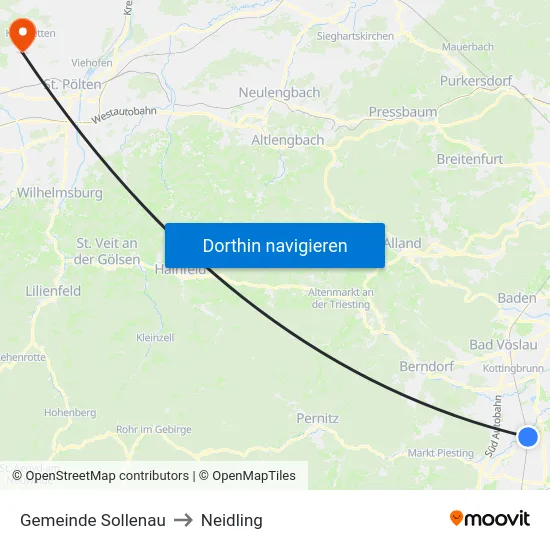 Gemeinde Sollenau to Neidling map