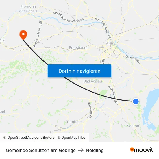 Gemeinde Schützen am Gebirge to Neidling map