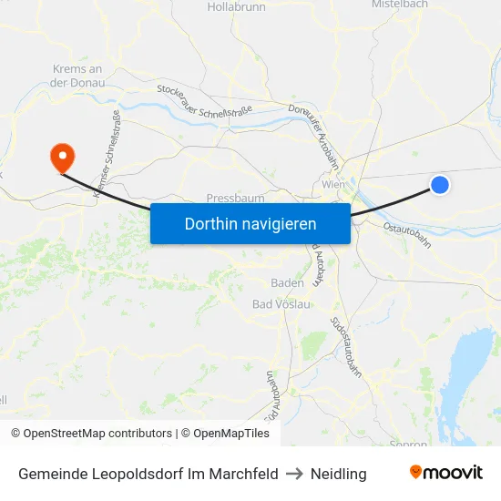 Gemeinde Leopoldsdorf Im Marchfeld to Neidling map