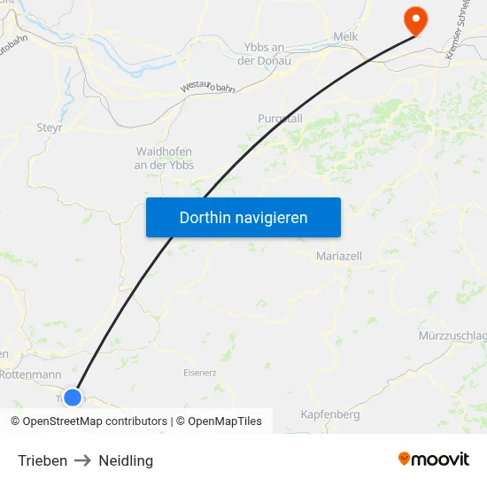 Trieben to Neidling map