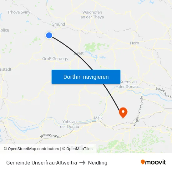 Gemeinde Unserfrau-Altweitra to Neidling map