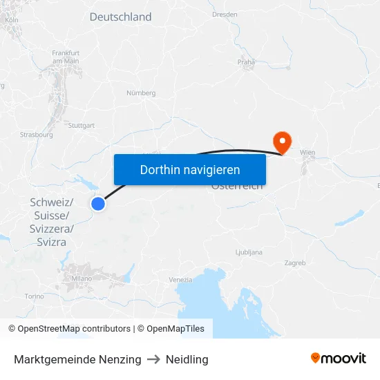 Marktgemeinde Nenzing to Neidling map