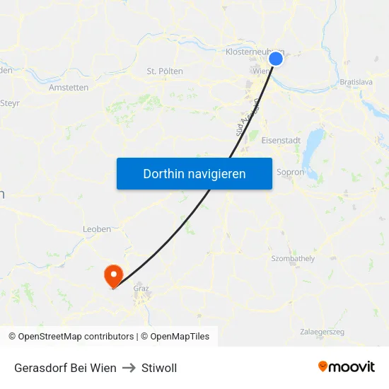 Gerasdorf Bei Wien to Stiwoll map