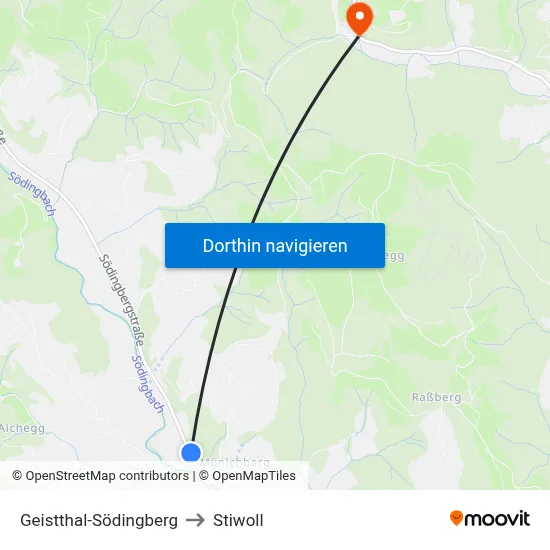 Geistthal-Södingberg to Stiwoll map