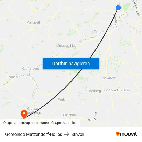 Gemeinde Matzendorf-Hölles to Stiwoll map