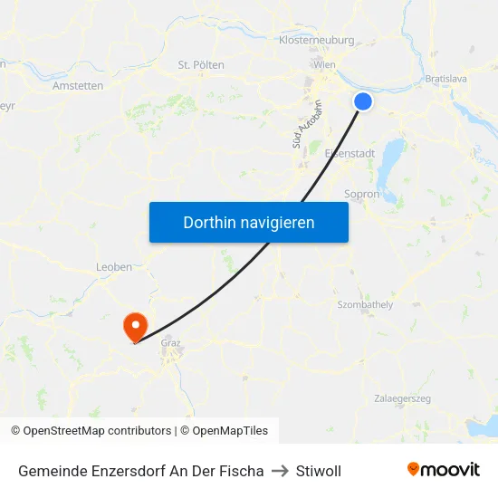 Gemeinde Enzersdorf An Der Fischa to Stiwoll map