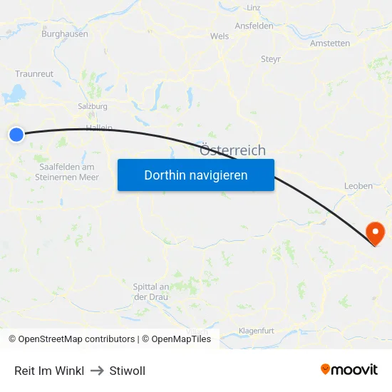 Reit Im Winkl to Stiwoll map