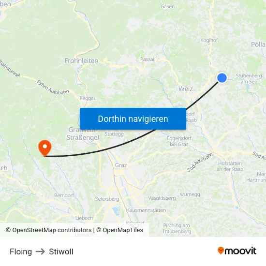 Floing to Stiwoll map