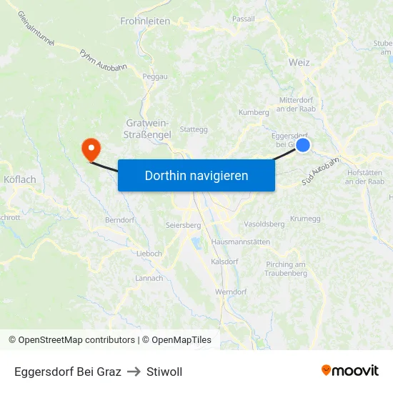 Eggersdorf Bei Graz to Stiwoll map
