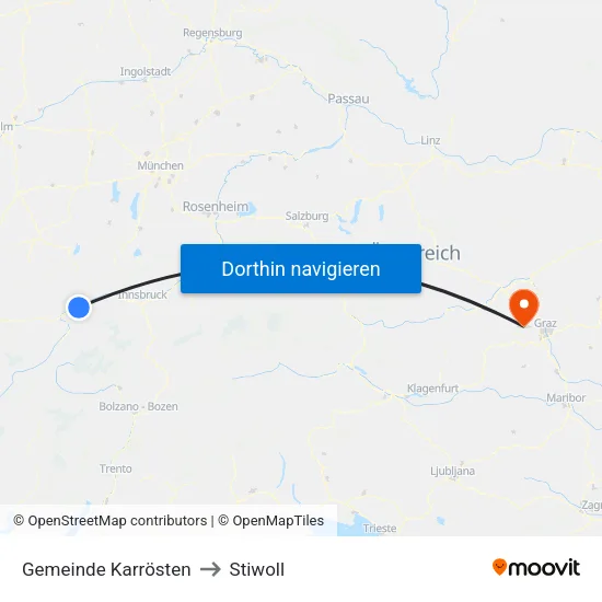 Gemeinde Karrösten to Stiwoll map
