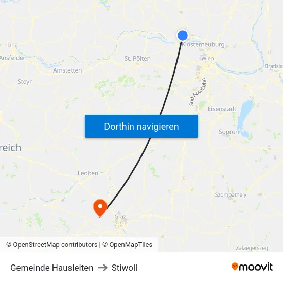 Gemeinde Hausleiten to Stiwoll map