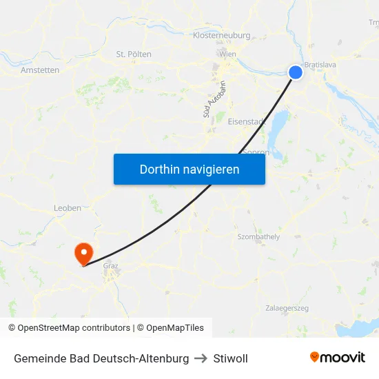 Gemeinde Bad Deutsch-Altenburg to Stiwoll map