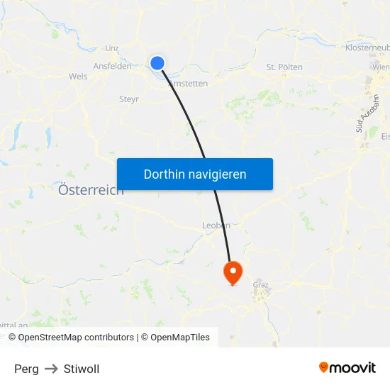Perg to Stiwoll map
