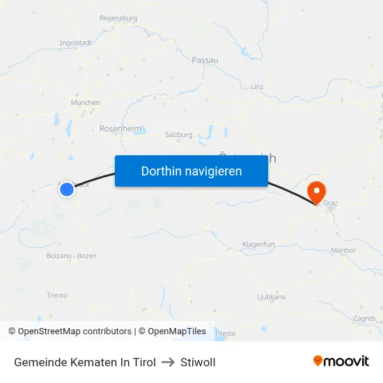 Gemeinde Kematen In Tirol to Stiwoll map
