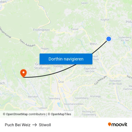 Puch Bei Weiz to Stiwoll map