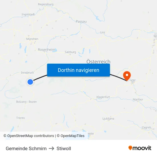 Gemeinde Schmirn to Stiwoll map