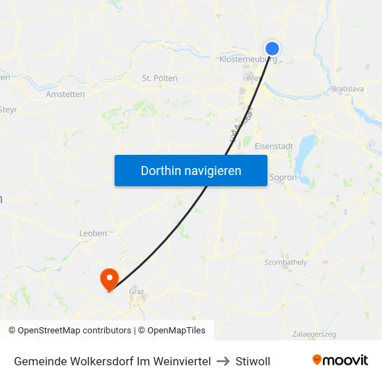 Gemeinde Wolkersdorf Im Weinviertel to Stiwoll map