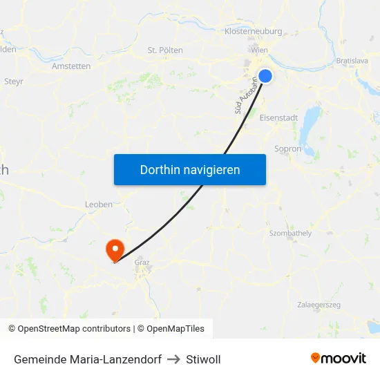 Gemeinde Maria-Lanzendorf to Stiwoll map