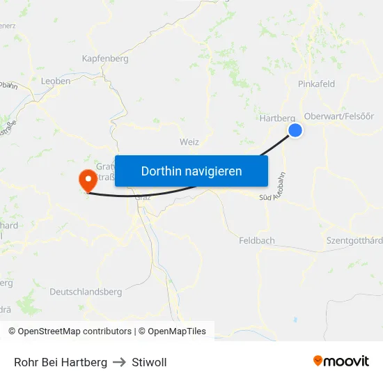 Rohr Bei Hartberg to Stiwoll map