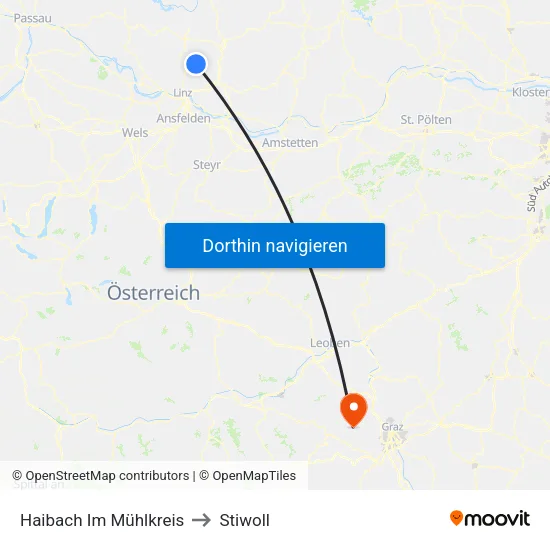 Haibach Im Mühlkreis to Stiwoll map