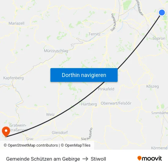 Gemeinde Schützen am Gebirge to Stiwoll map