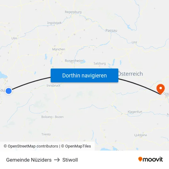 Gemeinde Nüziders to Stiwoll map