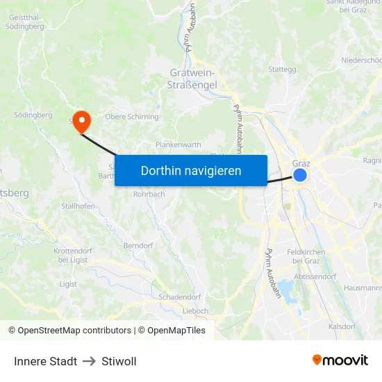Innere Stadt to Stiwoll map