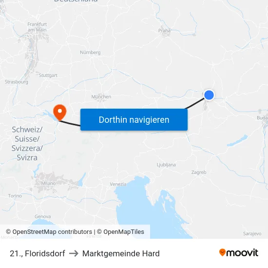 21., Floridsdorf to Marktgemeinde Hard map