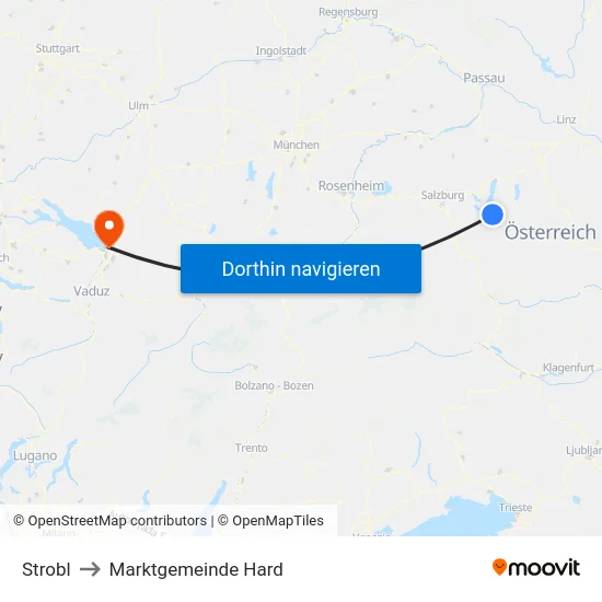 Strobl to Marktgemeinde Hard map