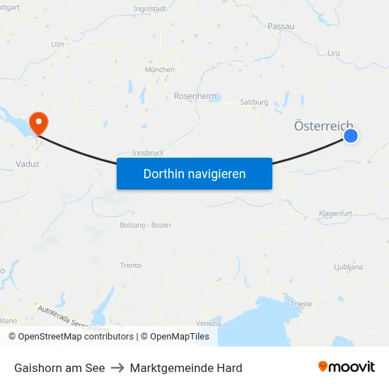 Gaishorn am See to Marktgemeinde Hard map