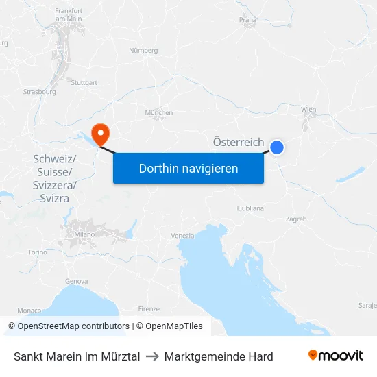 Sankt Marein Im Mürztal to Marktgemeinde Hard map