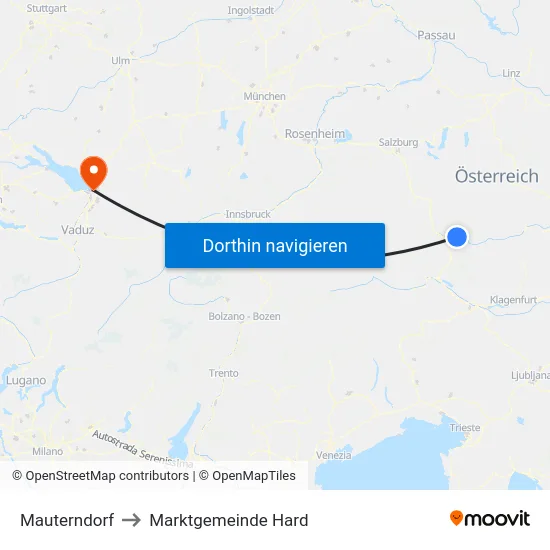Mauterndorf to Marktgemeinde Hard map