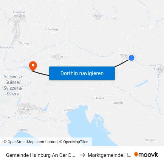 Gemeinde Hainburg An Der Donau to Marktgemeinde Hard map