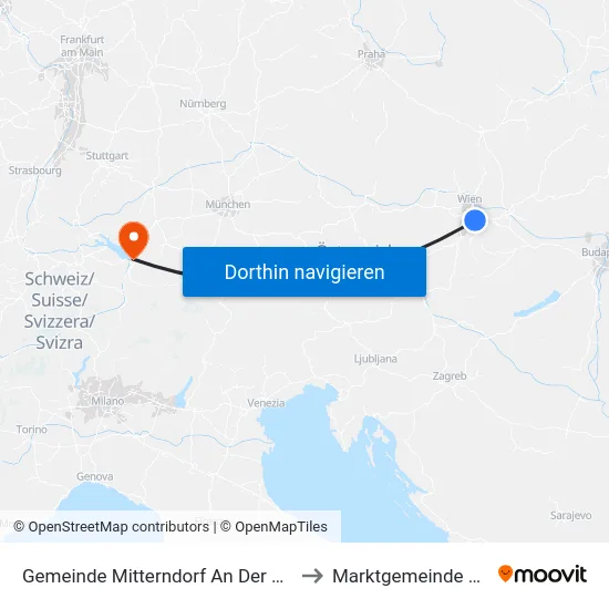Gemeinde Mitterndorf An Der Fischa to Marktgemeinde Hard map