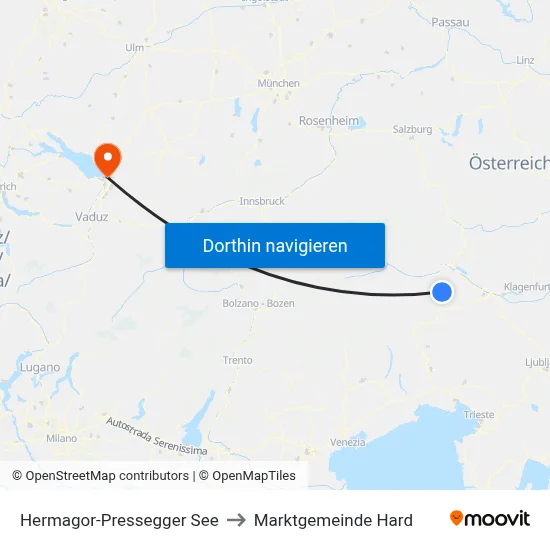Hermagor-Pressegger See to Marktgemeinde Hard map