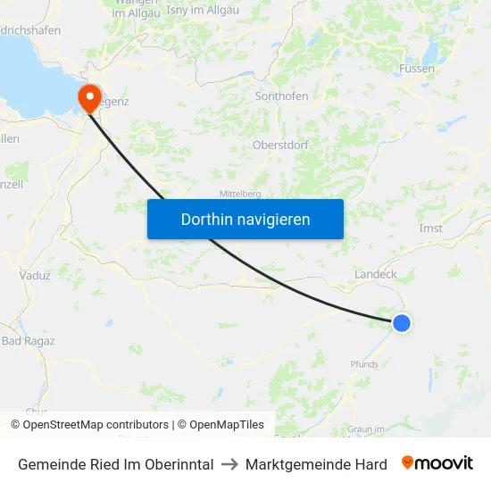 Gemeinde Ried Im Oberinntal to Marktgemeinde Hard map