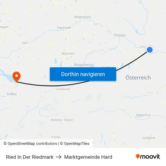 Ried In Der Riedmark to Marktgemeinde Hard map
