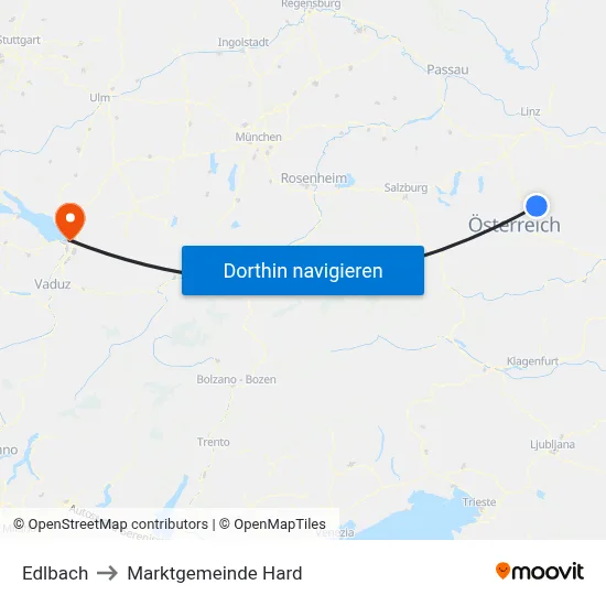Edlbach to Marktgemeinde Hard map