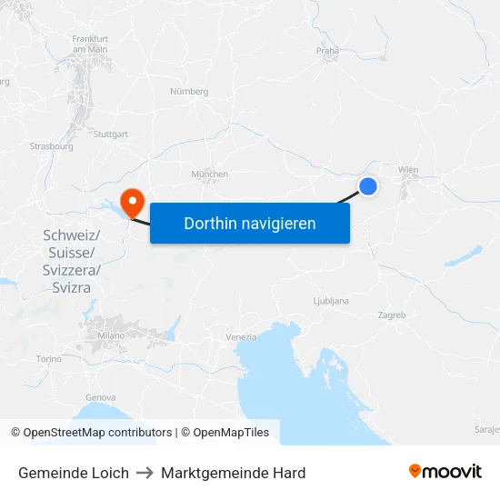 Gemeinde Loich to Marktgemeinde Hard map