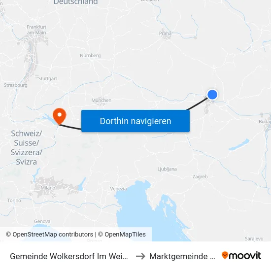 Gemeinde Wolkersdorf Im Weinviertel to Marktgemeinde Hard map