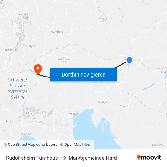 Rudolfsheim-Fünfhaus to Marktgemeinde Hard map
