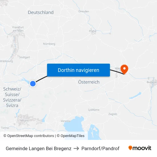 Gemeinde Langen Bei Bregenz to Parndorf/Pandrof map