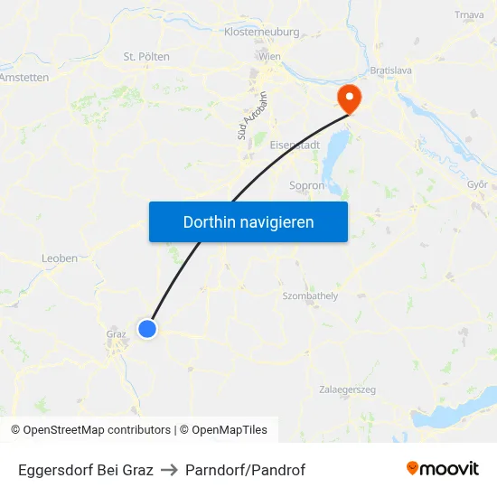 Eggersdorf Bei Graz to Parndorf/Pandrof map